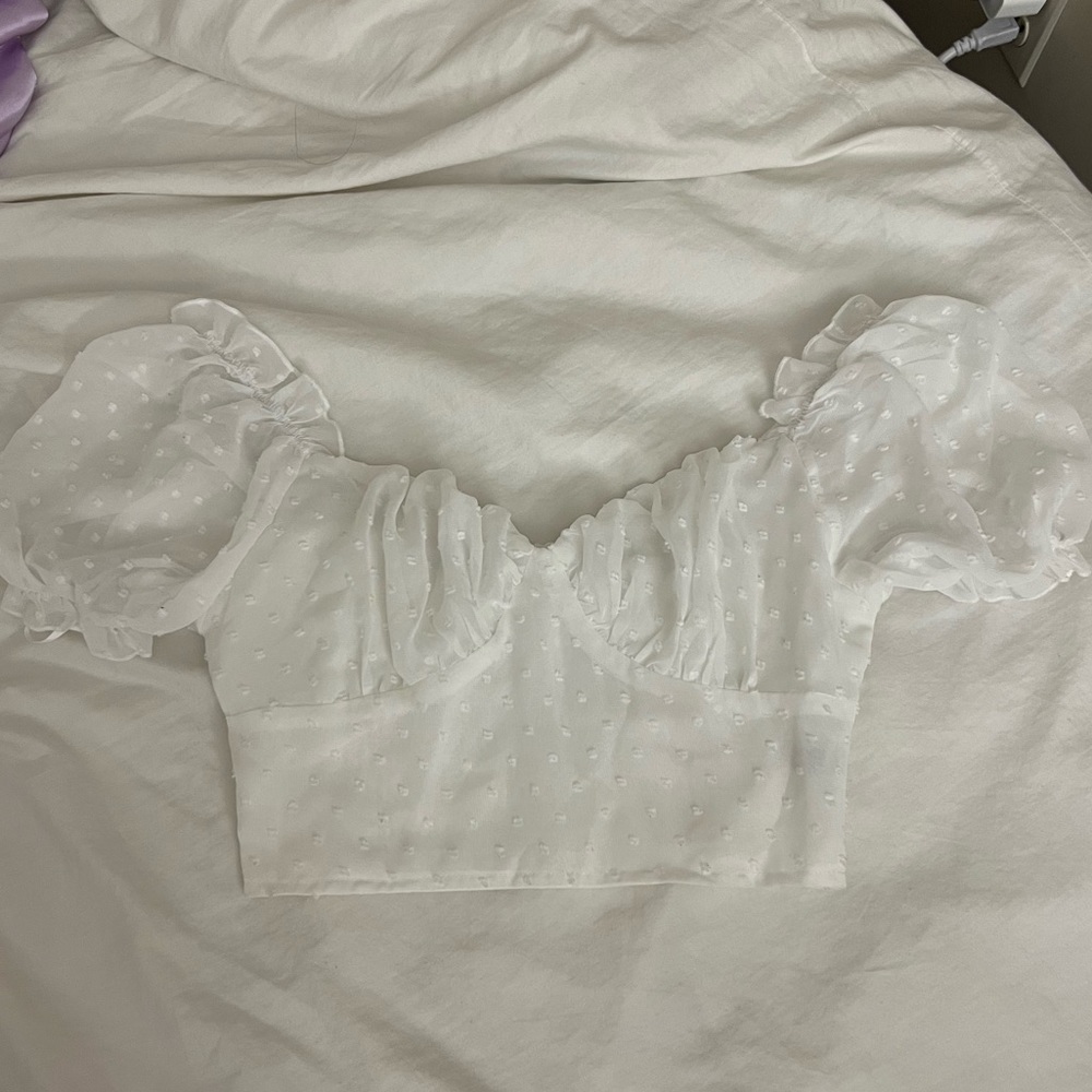 White cropped top